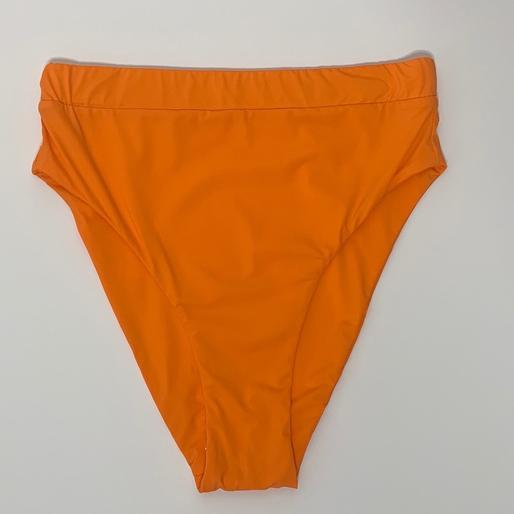 NEW Meshki Highwaisted Bikini Bottoms Neon Orange M